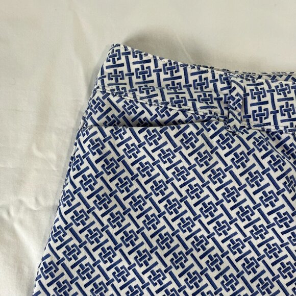 The Limited Blue White Geometric Pattern High Rise Casual Shorts | Size 12 - Picture 2 of 5